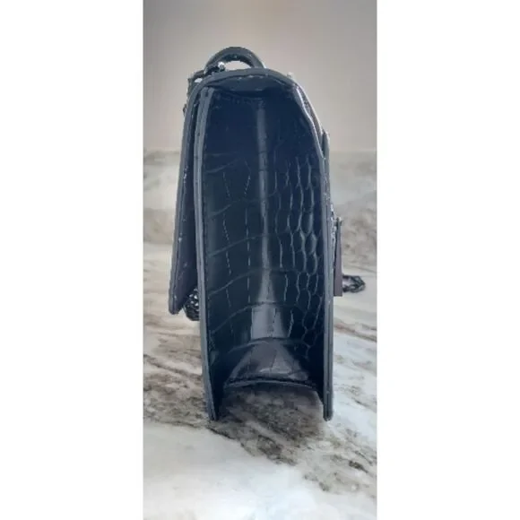 Elegant ALDO Black Croc Handbag/Crossbody - Picture 3 of 12